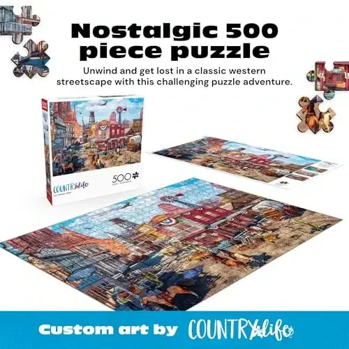 Buffalo Games - Dominic Davison - Old Western Town - 500 Piece Jigsaw Puzzle For Adults -Challenging Puzzle Perfect for Game Nights - Finished Puzzle Size is 21.25 x 15.00 - 3