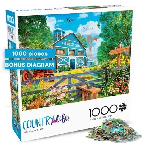Buffalo Games - Dominic Davison - Oak Valley Farm - 1000 Piece Jigsaw Puzzle for Adults -Challenging Puzzle Perfect for Game Nights - Finished Size is 26.75 x 19.75 - 1