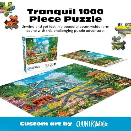 Buffalo Games - Dominic Davison - Oak Valley Farm - 1000 Piece Jigsaw Puzzle for Adults -Challenging Puzzle Perfect for Game Nights - Finished Size is 26.75 x 19.75 - 3