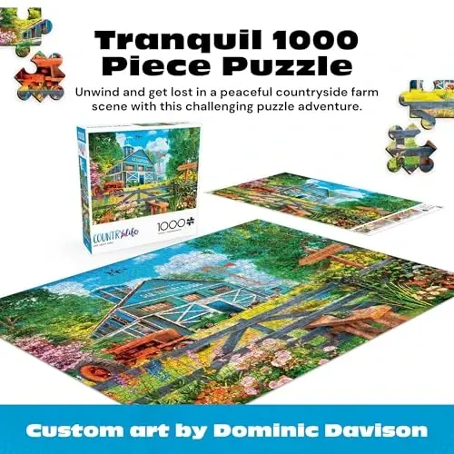 Buffalo Games - Dominic Davison - Oak Valley Farm - 1000 Piece Jigsaw Puzzle for Adults -Challenging Puzzle Perfect for Game Nights - Finished Size is 26.75 x 19.75 - BUFFALO (1)