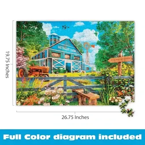 Buffalo Games - Dominic Davison - Oak Valley Farm - 1000 Piece Jigsaw Puzzle for Adults -Challenging Puzzle Perfect for Game Nights - Finished Size is 26.75 x 19.75 - 4