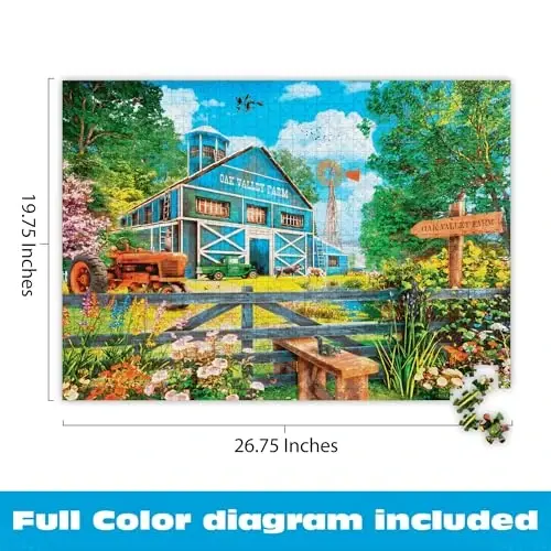 Buffalo Games - Dominic Davison - Oak Valley Farm - Yetişkinler için 1000 Parçalı Yapboz - Oyun Geceleri için Mükemmel Zorlu Yapboz - Bitmiş Boyut 26,75 x 19,75 - 3