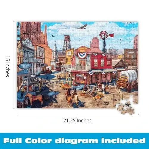 Buffalo Games - Dominic Davison - Old Western Town - 500 Piece Jigsaw Puzzle For Adults -Challenging Puzzle Perfect for Game Nights - Finished Puzzle Size is 21.25 x 15.00 - 4