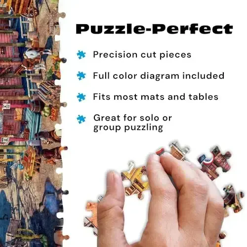 Buffalo Games - Dominic Davison - Old Western Town - 500 Piece Jigsaw Puzzle For Adults -Challenging Puzzle Perfect for Game Nights - Finished Puzzle Size is 21.25 x 15.00 - 5