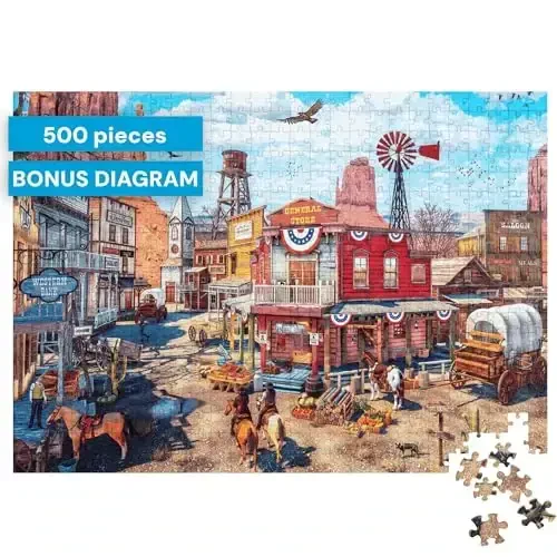 Buffalo Games - Dominic Davison - Old Western Town - 500 Piece Jigsaw Puzzle For Adults -Challenging Puzzle Perfect for Game Nights - Finished Puzzle Size is 21.25 x 15.00 - 2