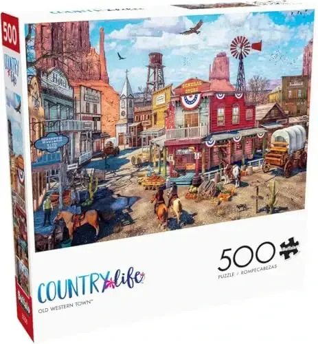 Buffalo Games - Dominic Davison - Old Western Town - 500 Piece Jigsaw Puzzle For Adults -Challenging Puzzle Perfect for Game Nights - Finished Puzzle Size is 21.25 x 15.00 - 6
