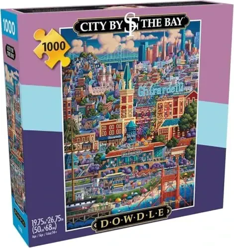 Buffalo Games - Dowdle - City by The Bay - 1000 Piece Jigsaw Puzzle for Adults -Challenging Puzzle Perfect for Game Nights - Finished Size is 26.75 x 19.75 - 1