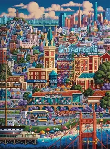 Buffalo Games - Dowdle - City by The Bay - 1000 Piece Jigsaw Puzzle for Adults -Challenging Puzzle Perfect for Game Nights - Finished Size is 26.75 x 19.75 - 2