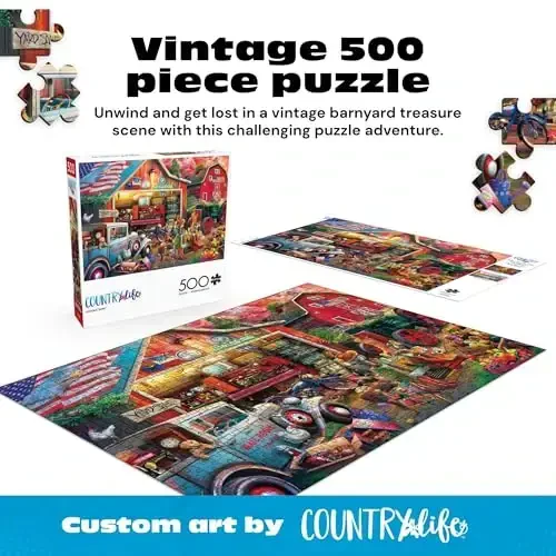 Buffalo Games - Eduard - Antique Barn - 500 Piece Jigsaw Puzzle for Adults -Challenging Puzzle Perfect for Game Nights - Finished Size is 21.25 x 15.00 - 1