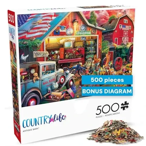 Buffalo Games - Eduard - Antique Barn - 500 Piece Jigsaw Puzzle for Adults -Challenging Puzzle Perfect for Game Nights - Finished Size is 21.25 x 15.00 
