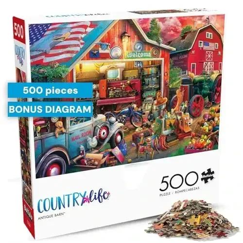 Buffalo Games - Eduard - Antique Barn - 500 Piece Jigsaw Puzzle for Adults -Challenging Puzzle Perfect for Game Nights - Finished Size is 21.25 x 15.00 