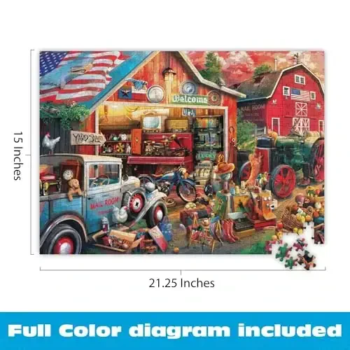 Buffalo Games - Eduard - Antique Barn - 500 Piece Jigsaw Puzzle for Adults -Challenging Puzzle Perfect for Game Nights - Finished Size is 21.25 x 15.00 - 2