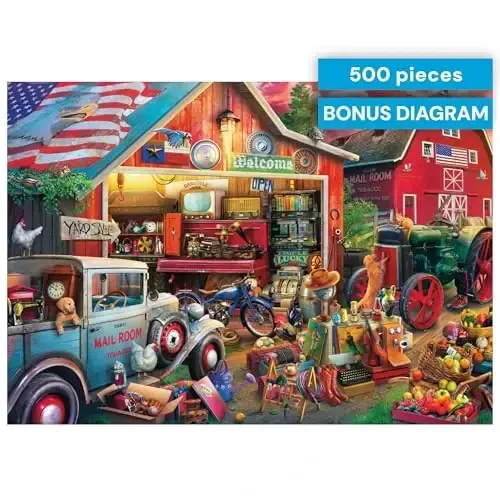 Buffalo Games - Eduard - Antique Barn - 500 Piece Jigsaw Puzzle for Adults -Challenging Puzzle Perfect for Game Nights - Finished Size is 21.25 x 15.00 - 6