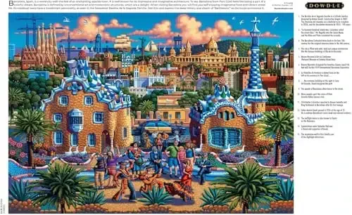 Buffalo Games - Eric Dowdle - Barcelona - 300 Piece Jigsaw Puzzle for Adults -Challenging Puzzle Perfect for Game Nights - Finished Size is 21.25 x 15.00 - 5