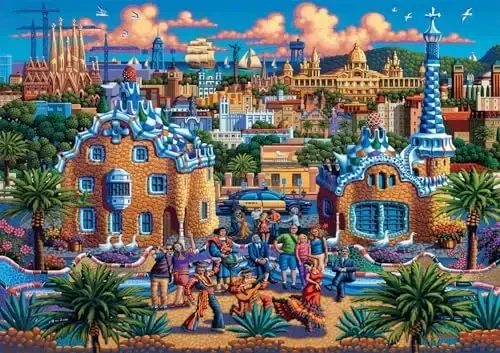 Buffalo Games - Eric Dowdle - Barcelona - 300 Piece Jigsaw Puzzle for Adults -Challenging Puzzle Perfect for Game Nights - Finished Size is 21.25 x 15.00 - 2