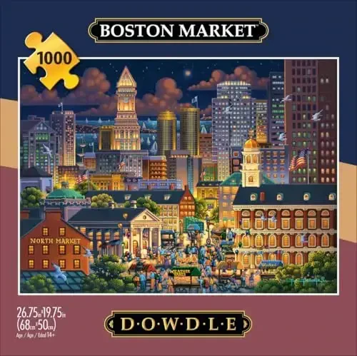 Buffalo Games - Eric Dowdle - Boston Market - Kattalar uchun 1000 qismli jumboq - O'yin kechalari uchun qiyin jumboq - Yakunlangan hajmi 26,75 x 19,75 - 2