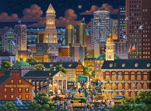 Buffalo Games - Eric Dowdle - Boston Market - 1000 Piece Jigsaw Puzzle for Adults -Challenging Puzzle Perfect for Game Nights - Finished Size is 26.75 x 19.75 - BUFFALO