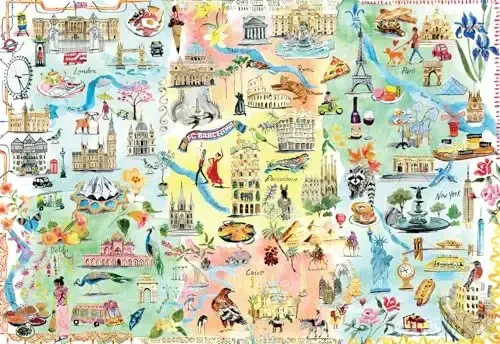 Buffalo Games - Fay Ford - Large City Map - 2000 Piece Jigsaw Puzzle for Adults - Challenging Puzzle Perfect for Game Nights - Finished Size is 38.50 x 26.50 