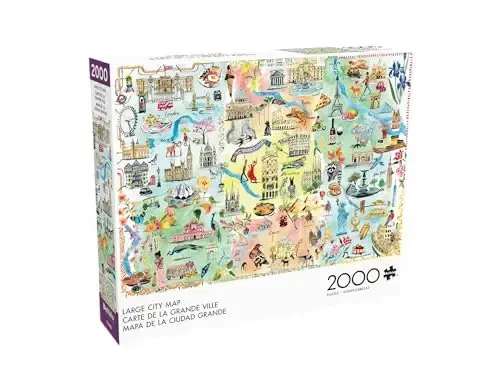 Buffalo Games - Fay Ford - Katta shahar xaritasi - Kattalar uchun 2000 qismli jumboq - O'yin kechalari uchun ideal jumboq - Tayyor hajmi 38.50 x 26.50 - 3