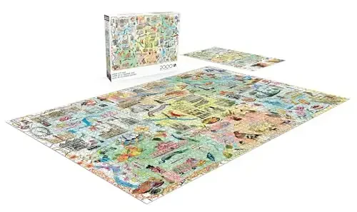 Buffalo Games - Fay Ford - Katta shahar xaritasi - Kattalar uchun 2000 qismli jumboq - O'yin kechalari uchun ideal jumboq - Tayyor hajmi 38.50 x 26.50 - 4