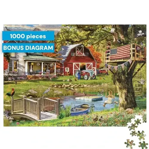Buffalo Games - Garry Walton - Country Clubhouse - 1000 Piece Jigsaw Puzzle for Adults -Challenging Puzzle Perfect for Game Nights - Finished Size is 26.75 x 19.75 - 2