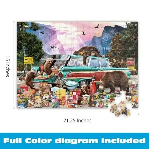 Buffalo Games - Garry Walton - Yosemite Picnic - 300 Piece Jigsaw Puzzle for Adults - Challenging Puzzle Perfect for Game Nights - Finished Puzzle Size is 21.25 x 15.00 - 4