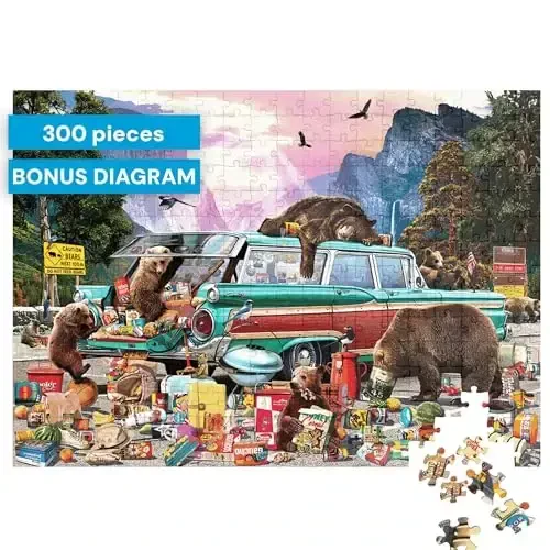 Buffalo Games - Garry Walton - Yosemite Picnic - 300 Piece Jigsaw Puzzle for Adults - Challenging Puzzle Perfect for Game Nights - Finished Puzzle Size is 21.25 x 15.00 - 2