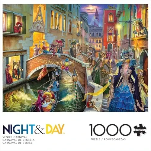 Buffalo Games - Image World - Venice Carnival - Kattalar uchun 1000 qismli boshqotirma, O'yin kechalari uchun qiyin boshqotirma - Tayyor o'lcham 26,75 x 19,75 - 3