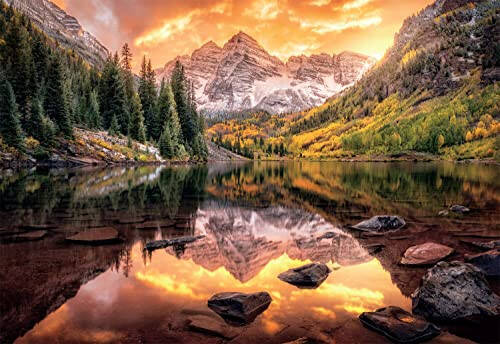 Buffalo Games - Joshua Snow - Maroon Lake Reflections - 2000 Piece Jigsaw Puzzle for Adults Challenging Puzzle Perfect for Game Nights - Finished Puzzle Size is 38.50 x 26.50 - 1