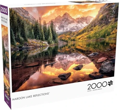 Buffalo Games - Joshua Snow - Maroon Lake Reflections - 2000 Piece Jigsaw Puzzle for Adults Challenging Puzzle Perfect for Game Nights - Finished Puzzle Size is 38.50 x 26.50 - Buffalo (1)