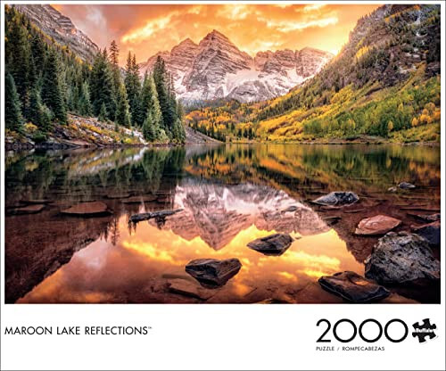 Buffalo Games - Joshua Snow - Maroon Lake Reflections - 2000 Piece Jigsaw Puzzle for Adults Challenging Puzzle Perfect for Game Nights - Finished Puzzle Size is 38.50 x 26.50 - 2