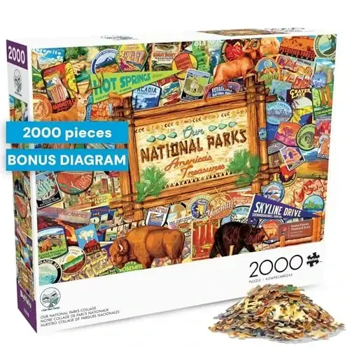 Buffalo Games - Kate Ward Thacker - Our National Parks Collage - 2000 Piece Jigsaw Puzzle for Adults - Challenging Puzzle Perfect for Game Nights - Finished Size is 38.50 x 26.50 - 2
