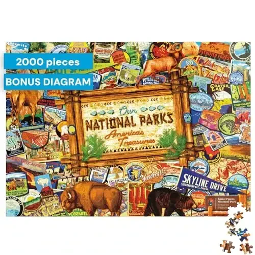 Buffalo Games - Kate Ward Thacker - Our National Parks Collage - 2000 Piece Jigsaw Puzzle for Adults - Challenging Puzzle Perfect for Game Nights - Finished Size is 38.50 x 26.50 - 3