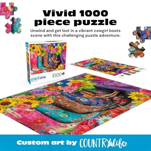 Buffalo Games - Lars Stewart - Cowgirl Colors - 1000 Piece Jigsaw Puzzle For Adults -Challenging Puzzle Perfect for Game Nights - Finished Size is 26.75 x 19.75 - BUFFALO (1)