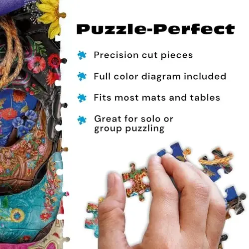 Buffalo Games - Cowgirl Colors - Lars Stewart - 1000 Piece Jigsaw Puzzle for Adults, Vibrant Floral Western Art, Challenging Puzzle for Game Nights, Finished Size 26.75 x 19.75, Made in the USA - 4