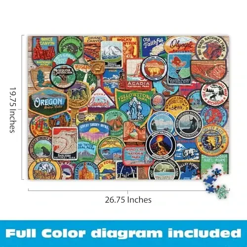 Buffalo Games - Lewis T. Johnson - National Park Patches - 1000 Piece Jigsaw Puzzle for Adults Challenging Puzzle Perfect for Game Nights - Finished Puzzle Size is 26.75 x 19.75 - 4