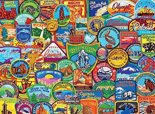 Buffalo Games - Lewis T. Johnson - National Park Patches - 1000 Piece Jigsaw Puzzle for Adults Challenging Puzzle Perfect for Game Nights - Finished Puzzle Size is 26.75 x 19.75 - 1