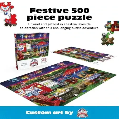 Buffalo Games - Nancy Wernersbach - Fourth by the Lake - 500 Piece Jigsaw Puzzle For Adults -Challenging Puzzle Perfect for Game Nights - Finished Size is 21.25 x 15.00 - BUFFALO (1)