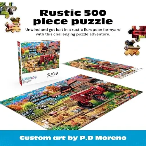 Buffalo Games - PD Moreno - Avrupa Kırsalı - Yetişkinler için 500 Parçalık Yapboz - Oyun Geceleri için Mükemmel Zorlu Yapboz - Bitmiş Boyut 21.25 x 15.00 - 4