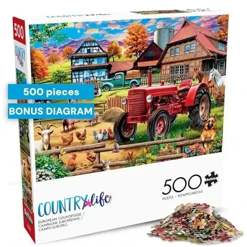 Buffalo Games - PD Moreno - European Countryside - 500 Piece Jigsaw Puzzle for Adults -Challenging Puzzle Perfect for Game Nights - Finished Size is 21.25 x 15.00 