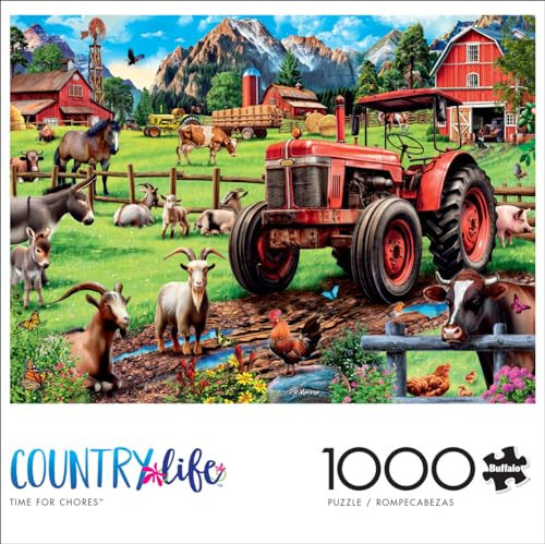 Buffalo Games - P.D. Moreno - Uy vazifalar vaqti - Kattalar uchun 1000 qismli jigo bulmacha Qiyin bulmacha O'yin kechalari uchun juda yaxshi - Tayyor bulmacha o'lchami 26,75 x 19,75 - Buffalo (1)
