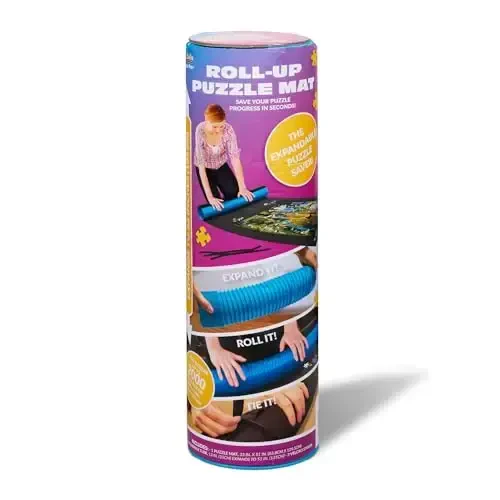 Buffalo Games - Roll-up Puzzle Mat - Jumbo Size for up to 2000 Piece Puzzles - Easy Storage and Clean Up - Expanding Tube for Roling - Save Your Jigsaw Puzzle 