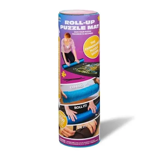 Buffalo Games - Roll-up Puzzle Mat - Jumbo Size for up to 2000 Piece Puzzles - Easy Storage and Clean Up - Expanding Tube for Roling - Save Your Jigsaw Puzzle 