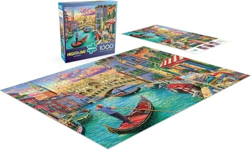 Buffalo Games - Tasvir Dunyosi - Venetsiya Manzaralari - Kattalar Uchun 1000 Qismli Jjigso Puzzle Qiyin Puzzle O'yin Kechalari Uchun Mukammal - Tayyorlangan Puzzle Hajmi 26,75 x 19,75 - 5