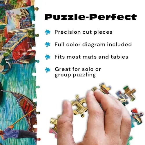 Buffalo Games - Tasvir Dunyosi - Venetsiya Manzaralari - Kattalar Uchun 1000 Qismli Jjigso Puzzle Qiyin Puzzle O'yin Kechalari Uchun Mukammal - Tayyorlangan Puzzle Hajmi 26,75 x 19,75 - 4