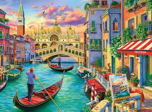 Buffalo Games - Tasvir Dunyosi - Venetsiya Manzaralari - Kattalar Uchun 1000 Qismli Jjigso Puzzle Qiyin Puzzle O'yin Kechalari Uchun Mukammal - Tayyorlangan Puzzle Hajmi 26,75 x 19,75 - 3