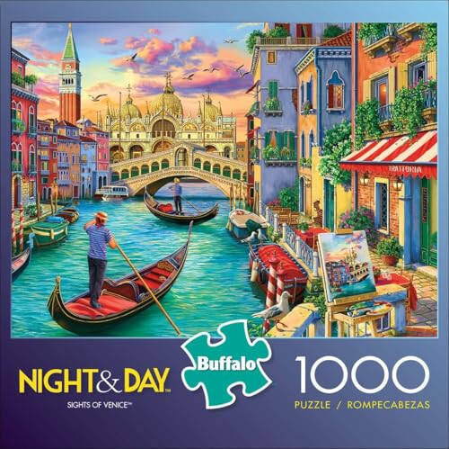 Buffalo Games - Tasvir Dunyosi - Venetsiya Manzaralari - Kattalar Uchun 1000 Qismli Jjigso Puzzle Qiyin Puzzle O'yin Kechalari Uchun Mukammal - Tayyorlangan Puzzle Hajmi 26,75 x 19,75 - 4