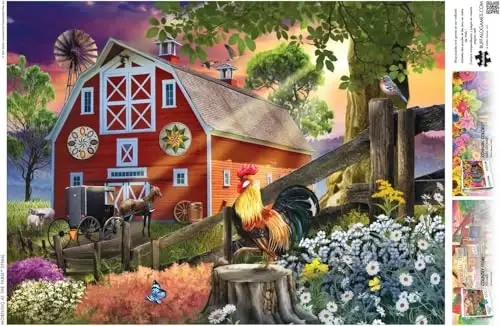 Buffalo Games - Tom Wood - Çiftlikte Sabah - Yetişkinler için 1000 Parçalı Yapboz - Oyun Geceleri için Mükemmel Zorlu Yapboz - Tamamlanmış Boyut 26,75 x 19,75 - 5