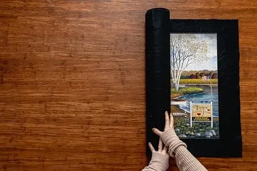 Buffalo Games - Roll-Up Puzzle Mat - Puzzle Saver and Assembly Accessory - Felt Mat - Fits up to 1500 Piece Puzzle - Black - 4