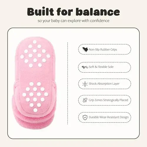 Bufims Baby Fleece Booties Yangi tug'ilgan chaqaloqlar uchun unisex etiklar Sirpanmaydigan yangi tug'ilgan chaqaloqlar uchun birinchi qadamlar Issiq poyabzal Uy shippaklari o'g'il bolalar va qizlar uchun - 4